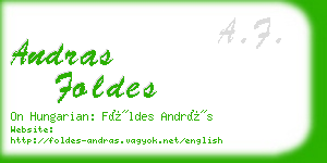 andras foldes business card